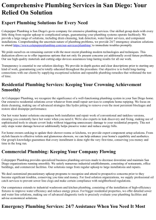 Plumber San Diego
