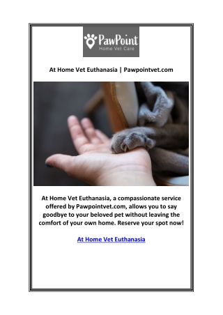 At Home Vet Euthanasia