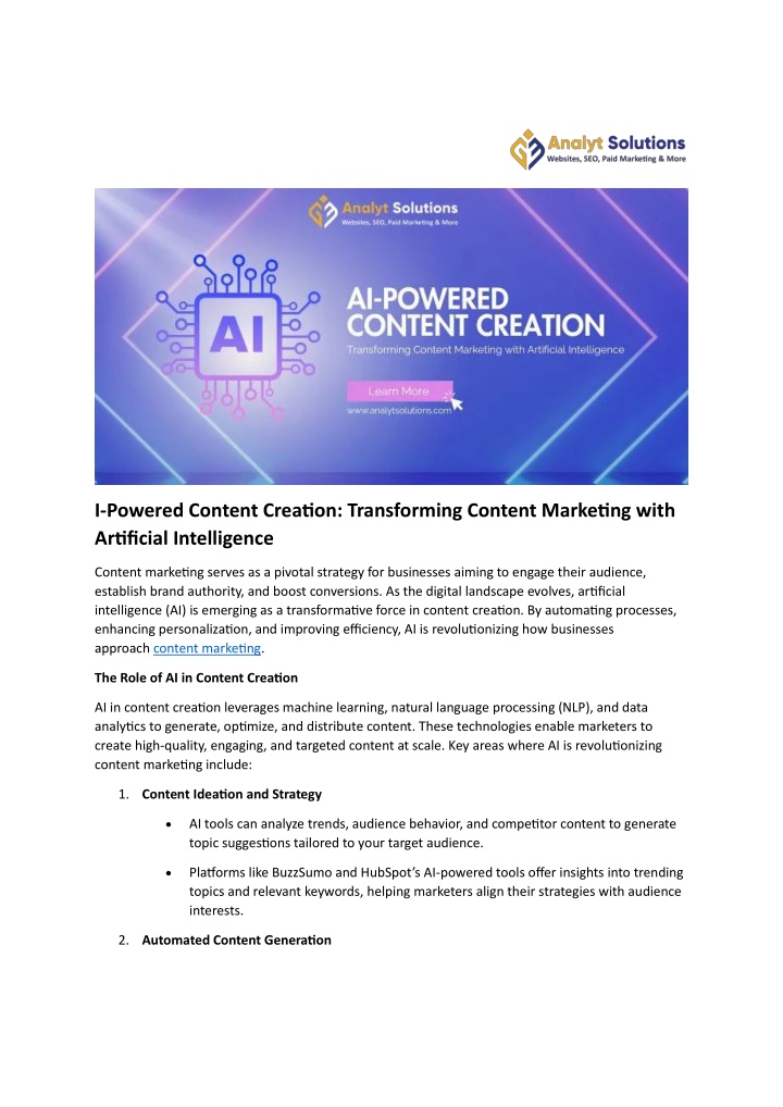 i powered content creation transforming content