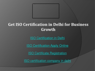 Get ISO Certification in Delhi for Business Growth