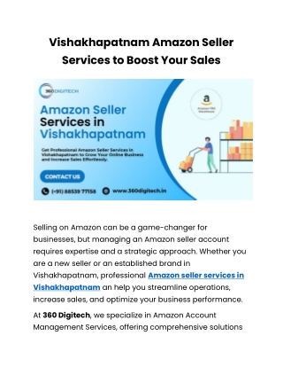 Best Amazon Seller Services in Vishakhapatnam for Success