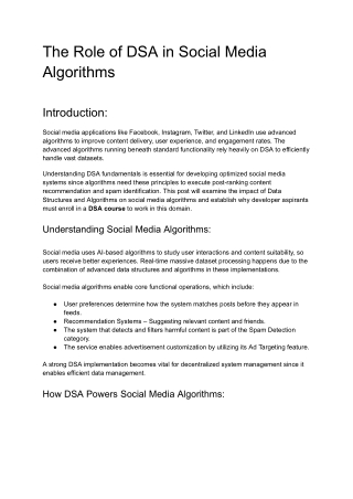 the role of dsa in social media algorithms