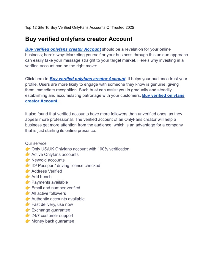 top 12 site to buy verified onlyfans accounts