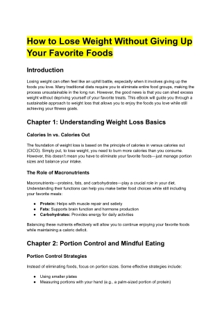 How to Lose Weight Without Giving Up Your Favorite Foods