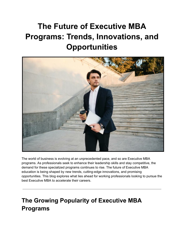 the future of executive mba programs trends