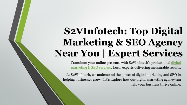 s2vinfotech top digital marketing seo agency near you expert services