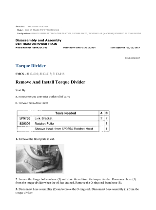 Caterpillar Cat D6H XR TRACK-TYPE TRACTOR (Prefix 5KK) Service Repair Manual Instant Download (5KK00001 and up)