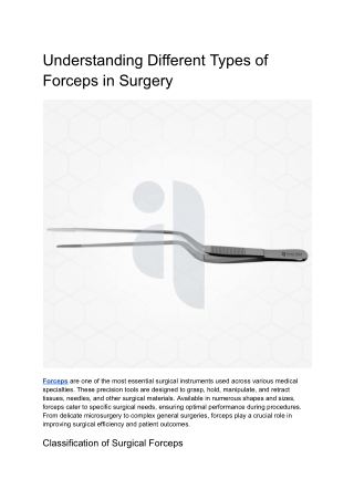 Understanding Different Types of Forceps in Surgery