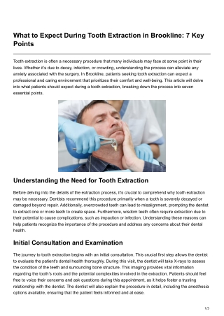 What to Expect During Tooth Extraction in Brookline 7 Key Points