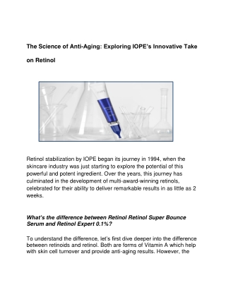 the science of anti aging exploring iope