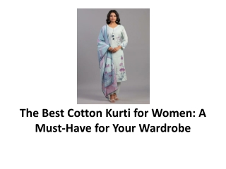 The Best Cotton Kurti for Women A Must-Have for Your Wardrobe