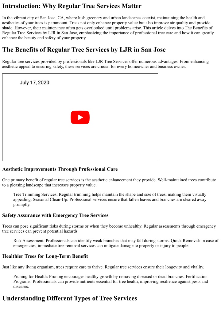 introduction why regular tree services matter