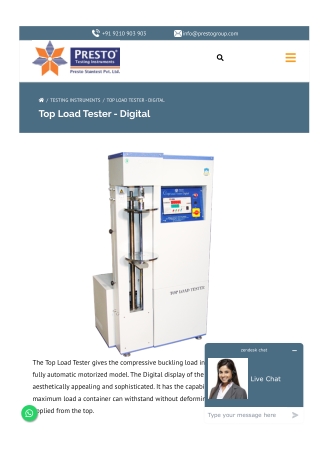 Top Load Tester - Digital