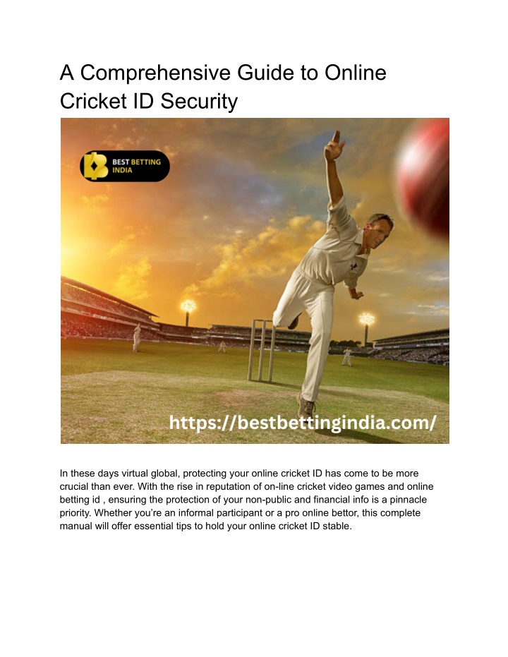 a comprehensive guide to online cricket