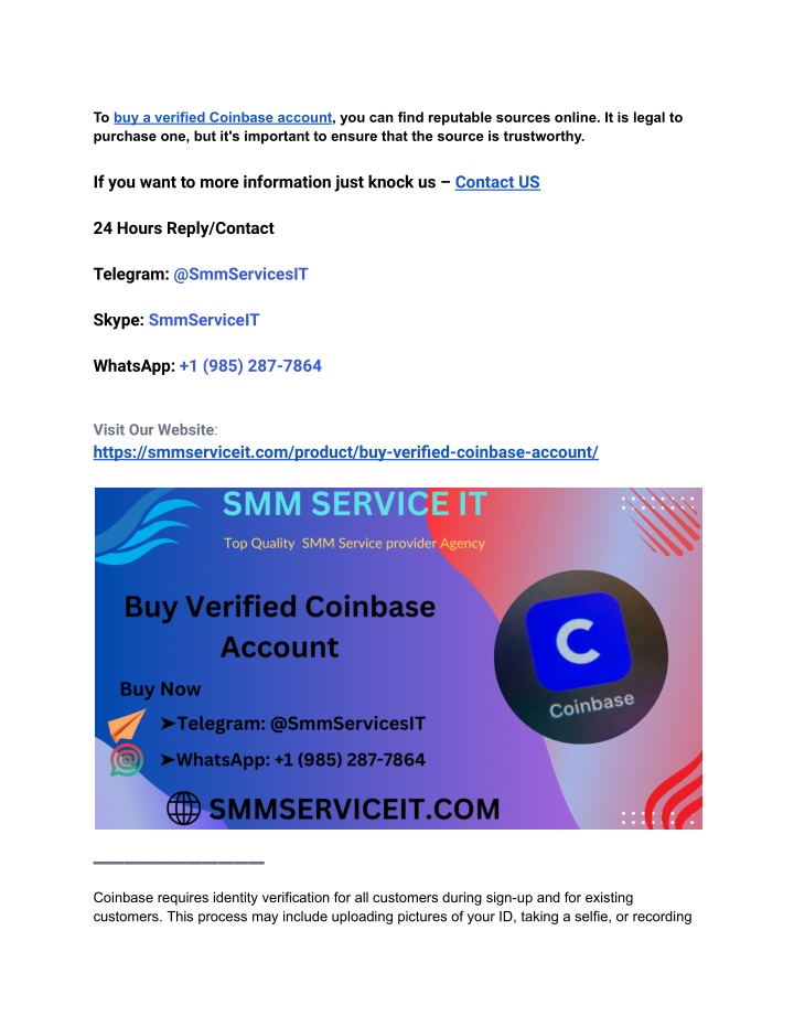 to buy a verified coinbase account you can find