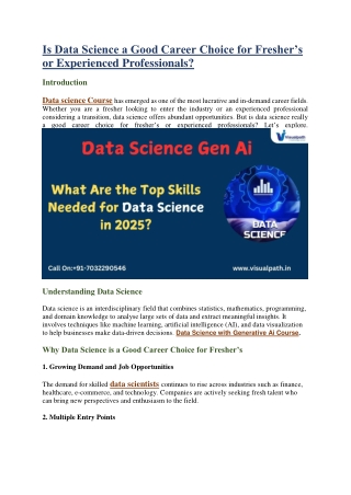 Data Science with Generative Ai Training | Data Science Course