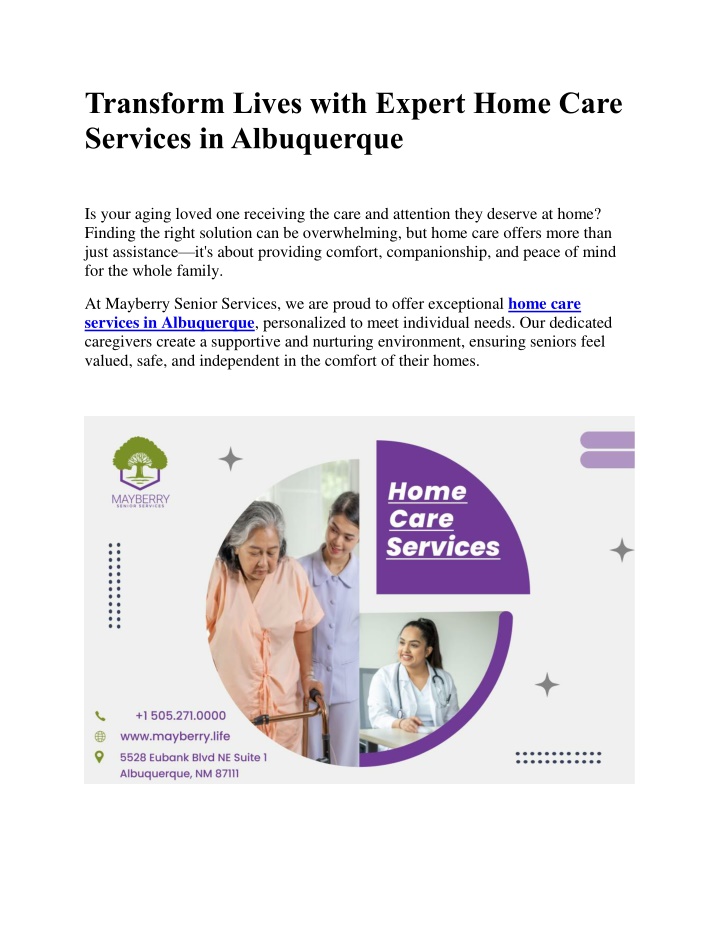 transform lives with expert home care services