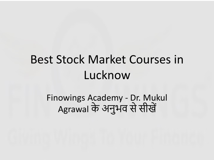 best stock market courses in lucknow