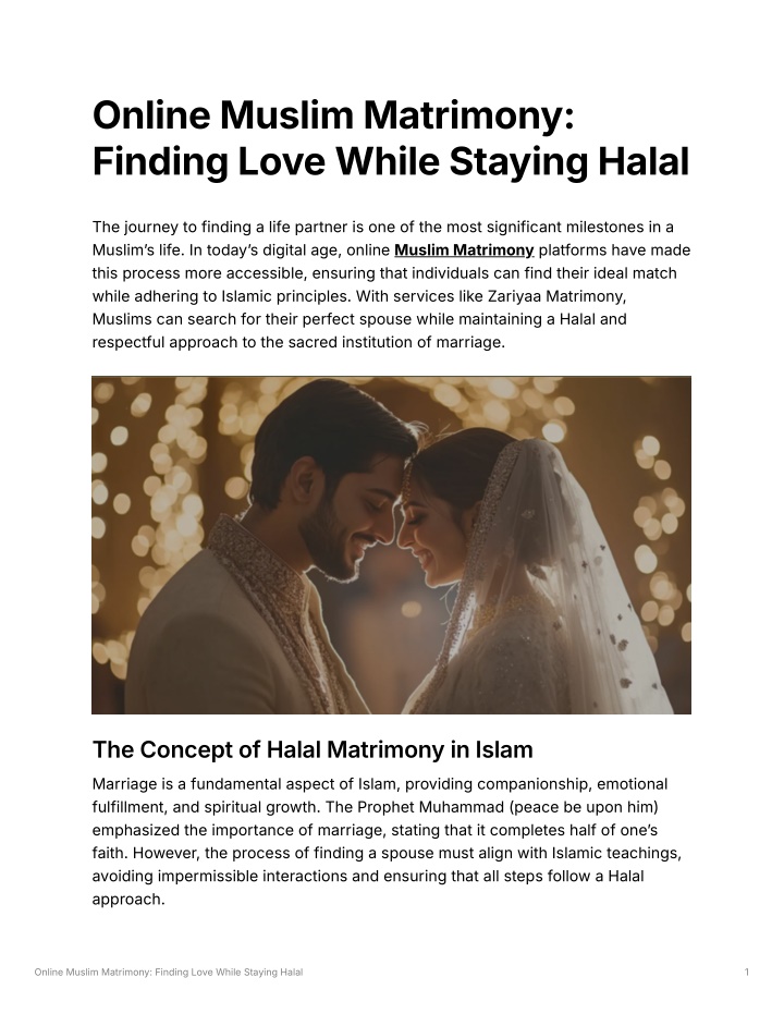 online muslim matrimony finding love while