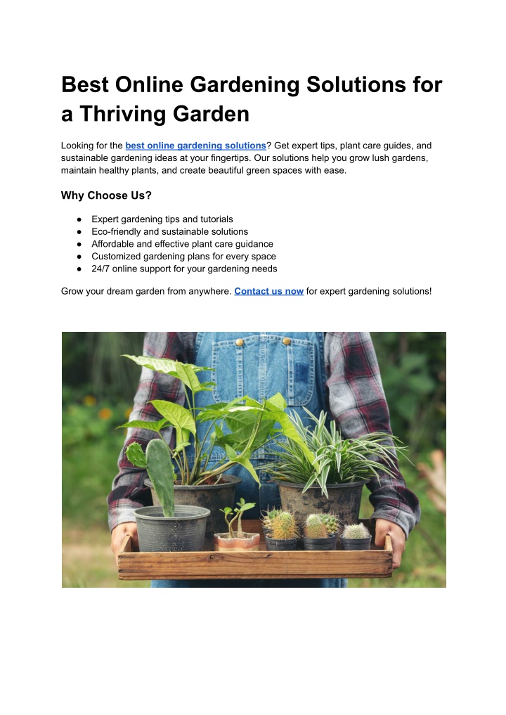 best online gardening solutions for a thriving