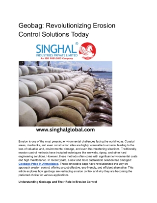 Geobag Revolutionizing Erosion Control Solutions Today