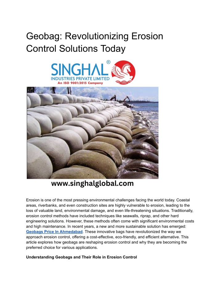 geobag revolutionizing erosion control solutions