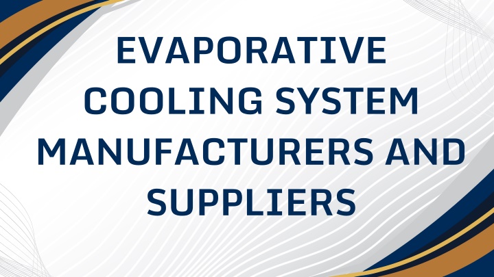 evaporative cooling system manufacturers