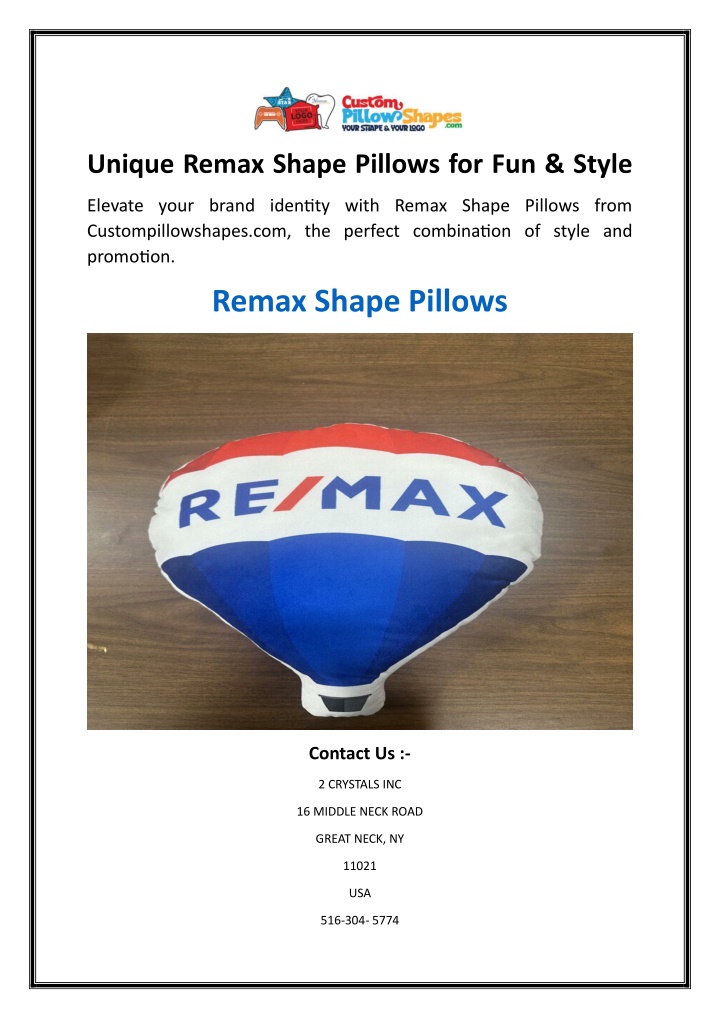 unique remax shape pillows for fun style