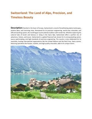 switzerland the land of alps precision