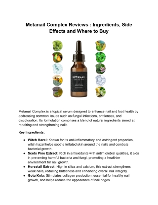 Metanail Complex Reviews _ Ingredients, Side Effects and Where to Buy