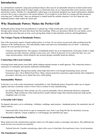 Why Handmade Pottery Makes the Perfect Gift