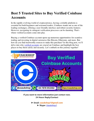 best 5 trusted sites to buy verified coinbase