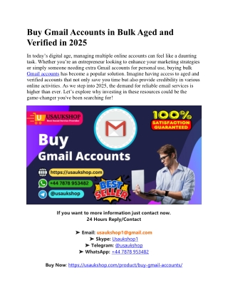 buy gmail accounts in bulk aged and verified