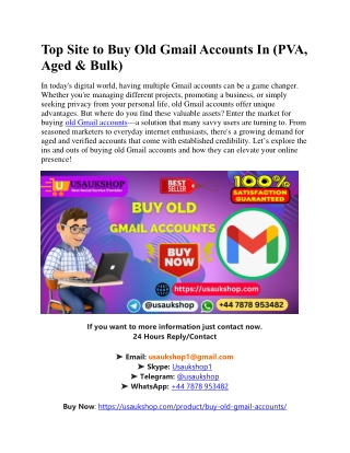 top site to buy old gmail accounts in pva aged