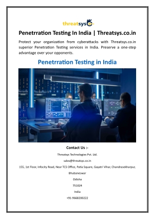 penetrration testing in india threatsys co in