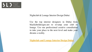 Nightclub & Lounge Interior Design Dubai