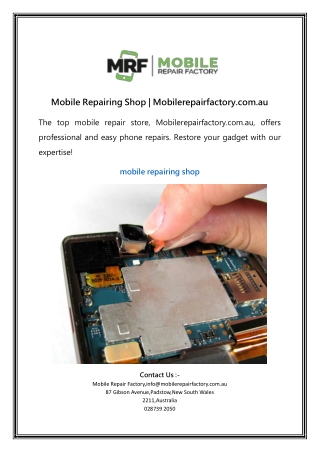 mobile repairing shop mobilerepairfactory com au
