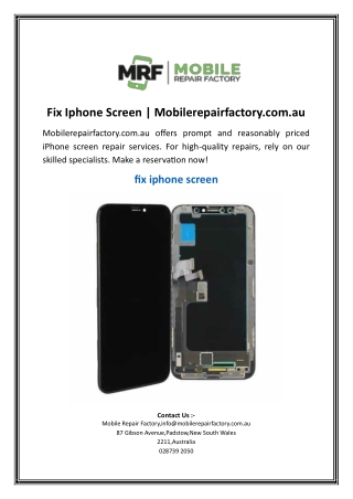 Fix Iphone Screen | Mobilerepairfactory.com.au