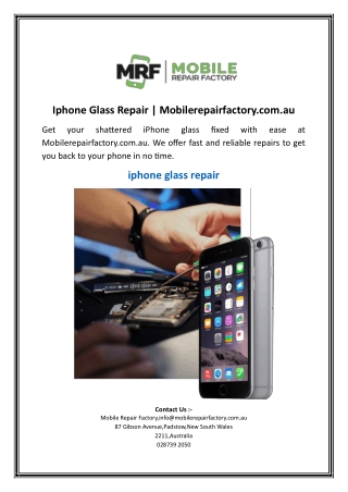 Iphone Glass Repair | Mobilerepairfactory.com.au