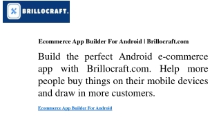 ecommerce app builder for android brillocraft com