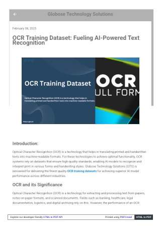 OCR Training Dataset Fueling AI-Powered Text Recognition