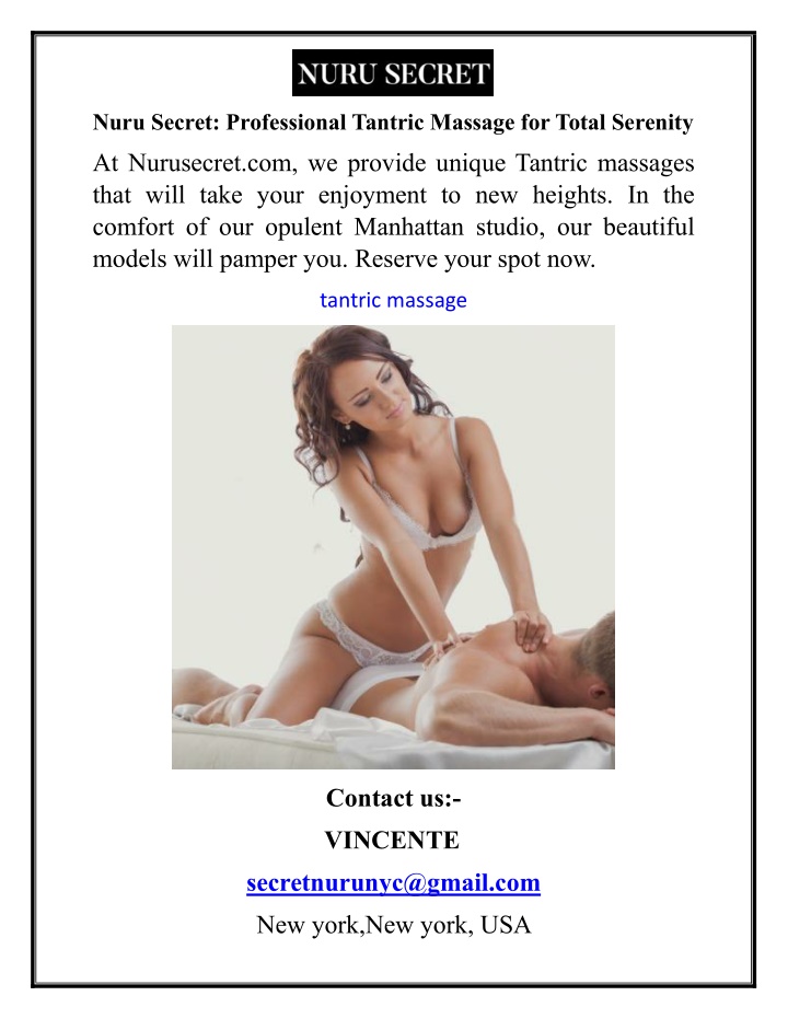 nuru secret professional tantric massage