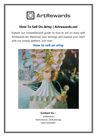 how to sell on artsy artrewards net