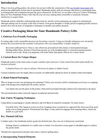 Creative Packaging Ideas for Your Handmade Pottery Gifts