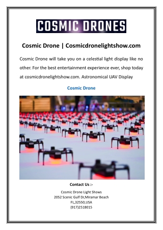 Cosmic Drone | Cosmicdronelightshow.com