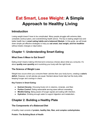 Eat Smart, Lose Weight