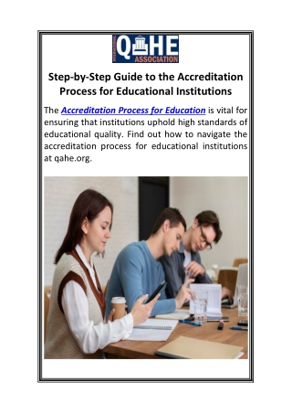 Step-by-Step Guide to the Accreditation Process for Educational Institutions