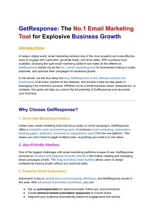 getresponse the no 1 email marketing tool
