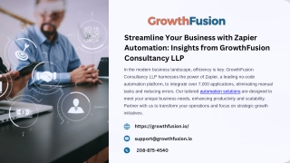 Streamline Your Business with Zapier Automation Insights from GrowthFusion Consultancy LLP