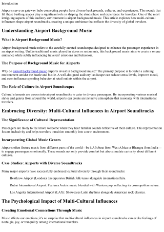 Embracing Diversity: Multi-Cultural Influences in Airport Soundtracks